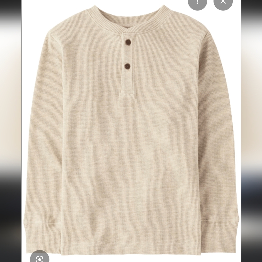 The Children's Place Beige Long Sleeve Thermal Henley